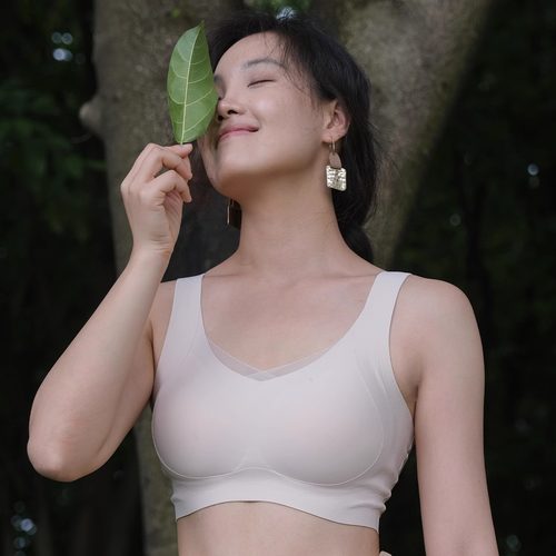 远家无扣背心文胸宽肩带蕾丝