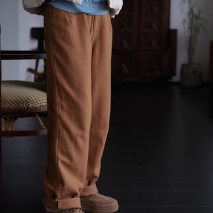 保暖百搭冬LF3157限 加绒裤 远家二合一毛呢休闲裤 摇粒绒内胆直筒裤