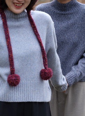远家 山羊绒羊毛高领毛衣 花纱套头小个子上衣冬新Y-579限