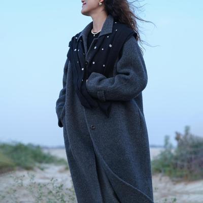 远家羊驼绒牛绒桑蚕丝双面呢大衣