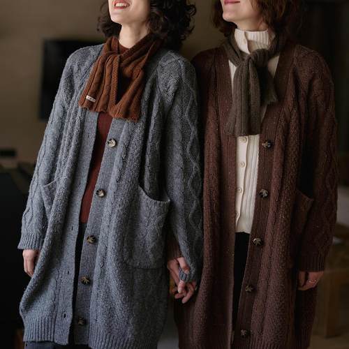 远家纯羊毛针织开衫简约百搭