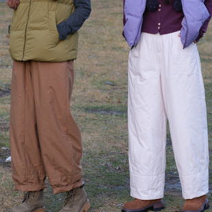 子LF5937限 后松紧腰宽松保暖加厚裤 远家纯棉绗棉加绒直筒裤 棉裤