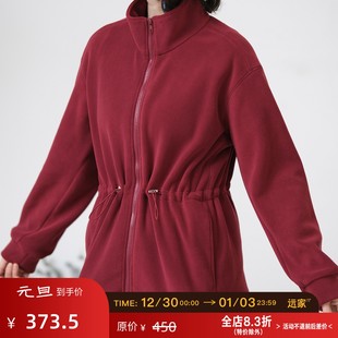 远家云酪绒抽绳束腰加绒外套宽松拉链保暖休闲卫衣冬新W-988限量