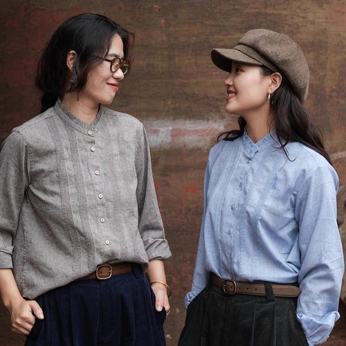 LL5707超细风琴褶荷叶边领衬衫