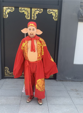 新款猪八戒西游记红色喜庆新郎衣服演出表演服天蓬元帅短视频直播