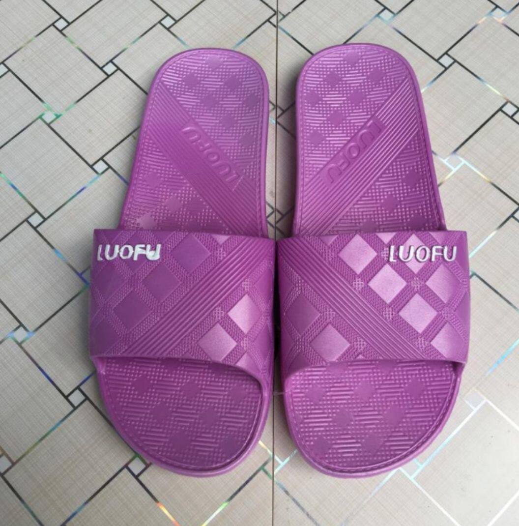 罗敷女夏雨天室内外穿luofu时尚方格居家耐用防滑洗澡塑料拖鞋