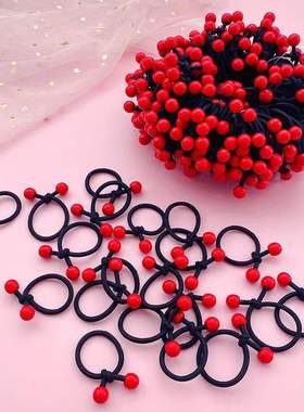 儿童发绳红豆发圈不伤发扎辫子头饰头绳小女孩麻花辫高弹力橡皮筋