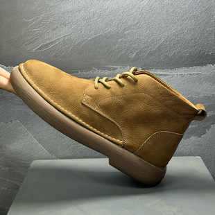 真皮马丁靴男款2025新款百搭英伦复古高帮皮鞋休闲软底中帮皮靴子