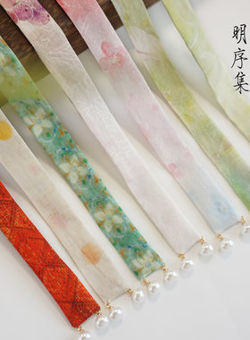 2cm珍珠吊坠古风汉服发带