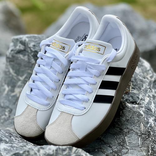 adidas neo VI Court 防滑耐磨 低帮 板鞋 男女同款 白 灰