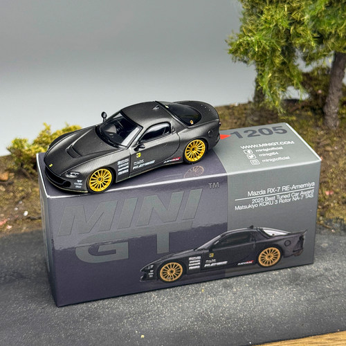 MINIGT 1:64 #1205 马自达 Mazda RX-7 碳黑 合金汽车模型