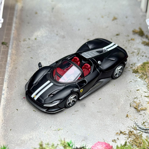 现货 BBR 1:64 法拉利Ferrari Daytona SP3 哑光黑合金汽车模型