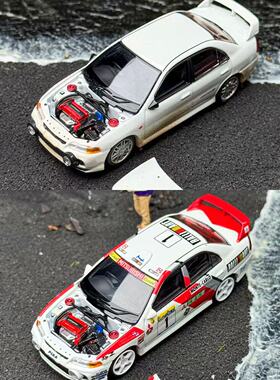 MH Motorhelix 1:64 三菱蓝瑟EVO IV GSR 4代磁吸前盖合金汽车模