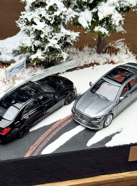 KING MODEL 1:64 奔驰S65 AMG W222 黑武士/钛灰色 合金车模