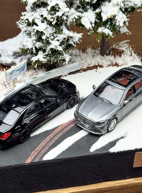 KING MODEL 1:64 奔驰S65 AMG W222 黑武士/钛灰色 合金车模