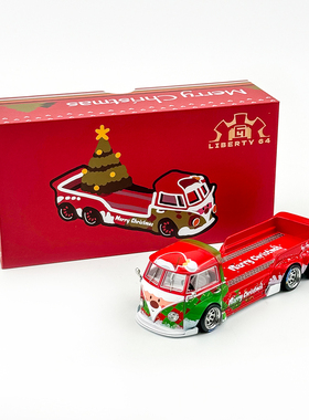 Liberty 64 1:64 大众T1 Tow拖车版Christmas圣诞版 合金汽车模型