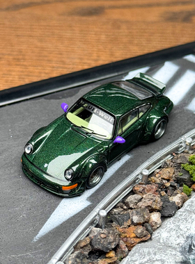 Tarmac Works TW 1：64 保时捷964 RWB 绿色 合金汽车模型