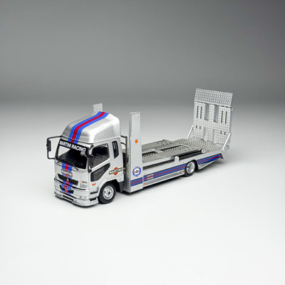 GCD 1:64 三菱Fuso Fighter Mk2双层平板拖车 马天尼合金汽车模型