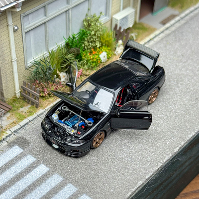 FH 1:64 日产尼桑GT-R R33 S-Tune天际线 合金全开 汽车模型