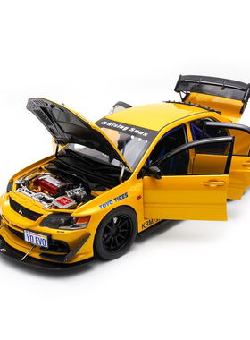 SUPER A 1:18 JDM暴改 三菱 evo 9代 MR FQ-360 合金全开汽车模型