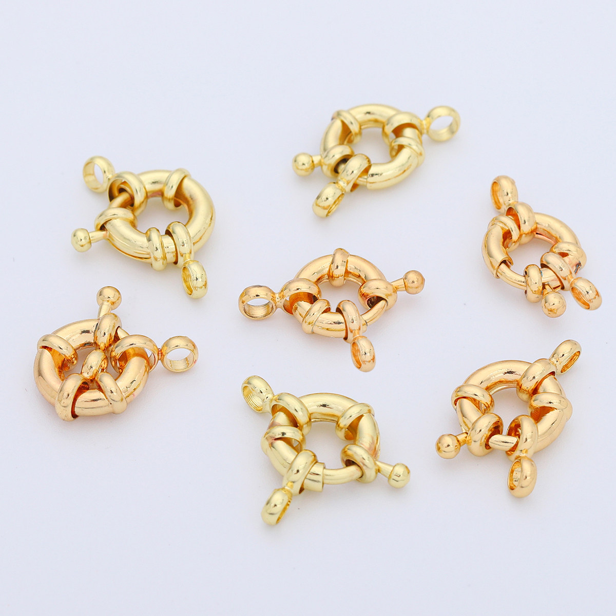 保色14k18k包金水手扣弹簧扣手链收尾连接扣手工diy饰品配件材料