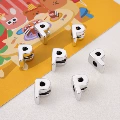 Silver-Plated Letter Beads P, Hole Diameter about 6mm