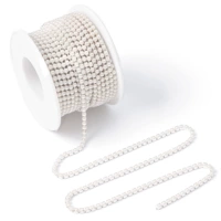 Белый жемчуг с серебряным фоном, 3 мм, около 250 штук, 1 ярд.