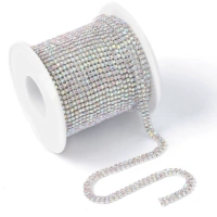 Двойной ряд, серебряная основа AB 4мм, около 340 штук, 1 размер