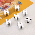 Silver-Plated Letter Beads H, Hole Diameter about 6mm