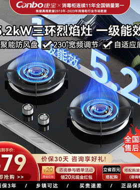 康宝燃气灶新款家用厨房灶具5.2kw猛火天然气灶兼容性底盘2QB532