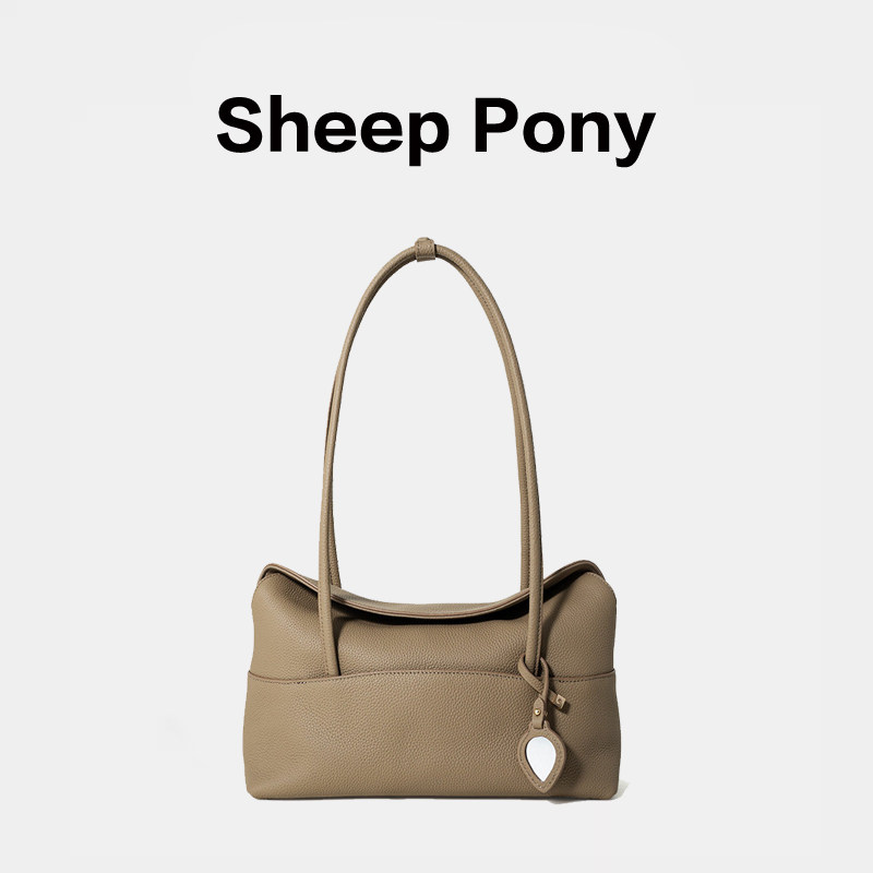 SHEEP PONY真皮女包2026新款单肩斜跨休闲小包包女士简约牛皮软皮