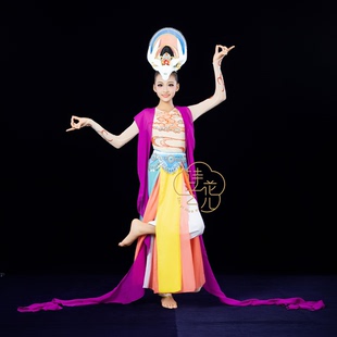 灵鹿舞蹈服敦煌飞天同款演出服反弹琵琶飘逸艺考古典演出服定制