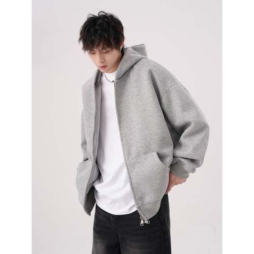 BWKA420G套重磅季卫松衣外女男秋宽纯TOK色百搭帽衫美式休闲情侣