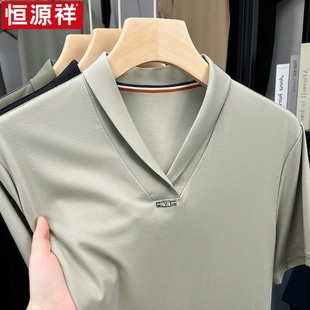 新款 t恤男宽松大码 海鸥领polo衫 商务休闲半袖 薄款 恒源祥夏季 短袖