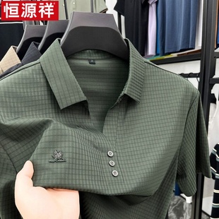 夏季 体 t恤男士 短袖 恒源祥锦氨冰丝短袖 爸爸装 翻领POLO衫 新款 半袖