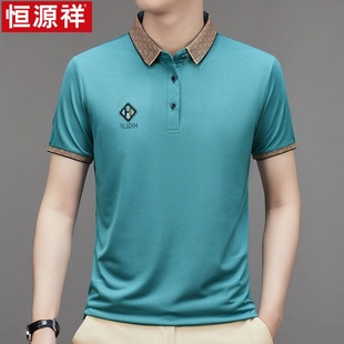 短袖 夏季 恒源祥男士 t恤商务男polo衫 纯色休闲体 翻领半袖 冰丝薄款