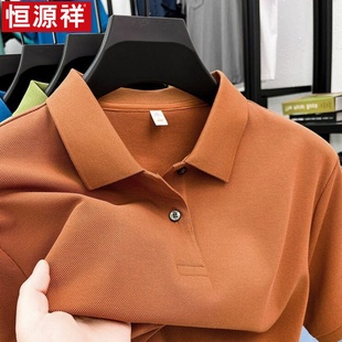 中年休闲半袖 恒源祥夏季 t恤翻领POLO衫 丝光莱赛尔男士 宽松上 短袖