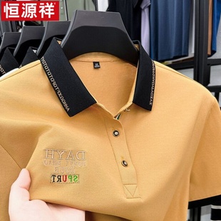 T恤男士 半袖 恒源祥丝光长绒棉短袖 翻领夏季 上 免烫宽松男装 Polo衫