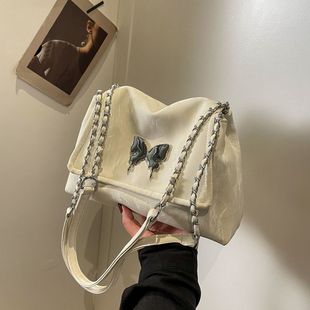 时尚 真皮质感百搭托特包包女高颜值新款 轻奢大容量链条单肩斜挎包