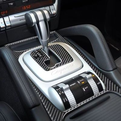 适用于03-10款保时捷卡宴内饰碳纤维排挡面板2件套装饰贴改装配件