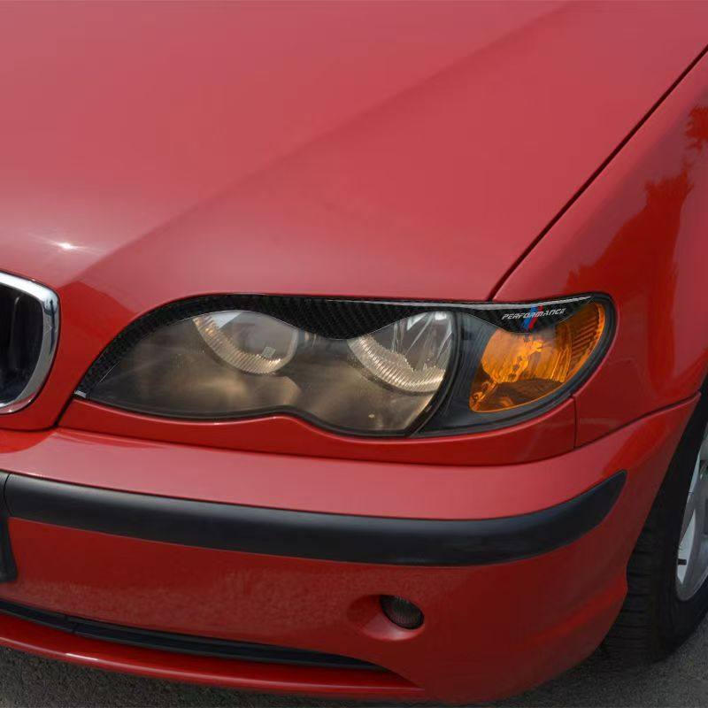 适用于宝马3系98-04款E46汽车碳纤维大灯灯眉装饰贴改装配件