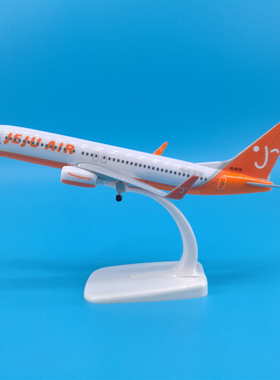 20cm济州航空波音B737飞机模型摆件带轮子起落架可拆卸 Jeju Air