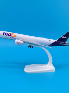 20cm美国联邦快递FedEx货机波音777飞机模型摆件带轮起落架可拆卸