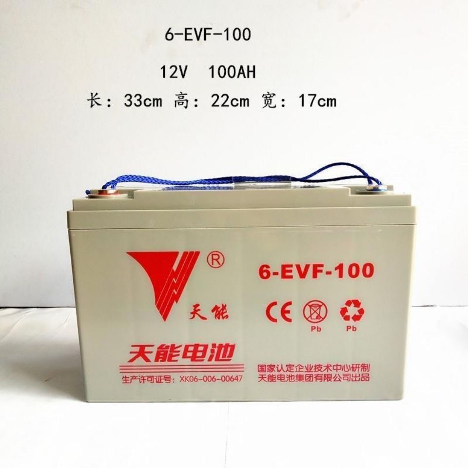 天能6-EVF-100电动汽车四轮巡逻车12V100AH洗地机雷丁御捷电