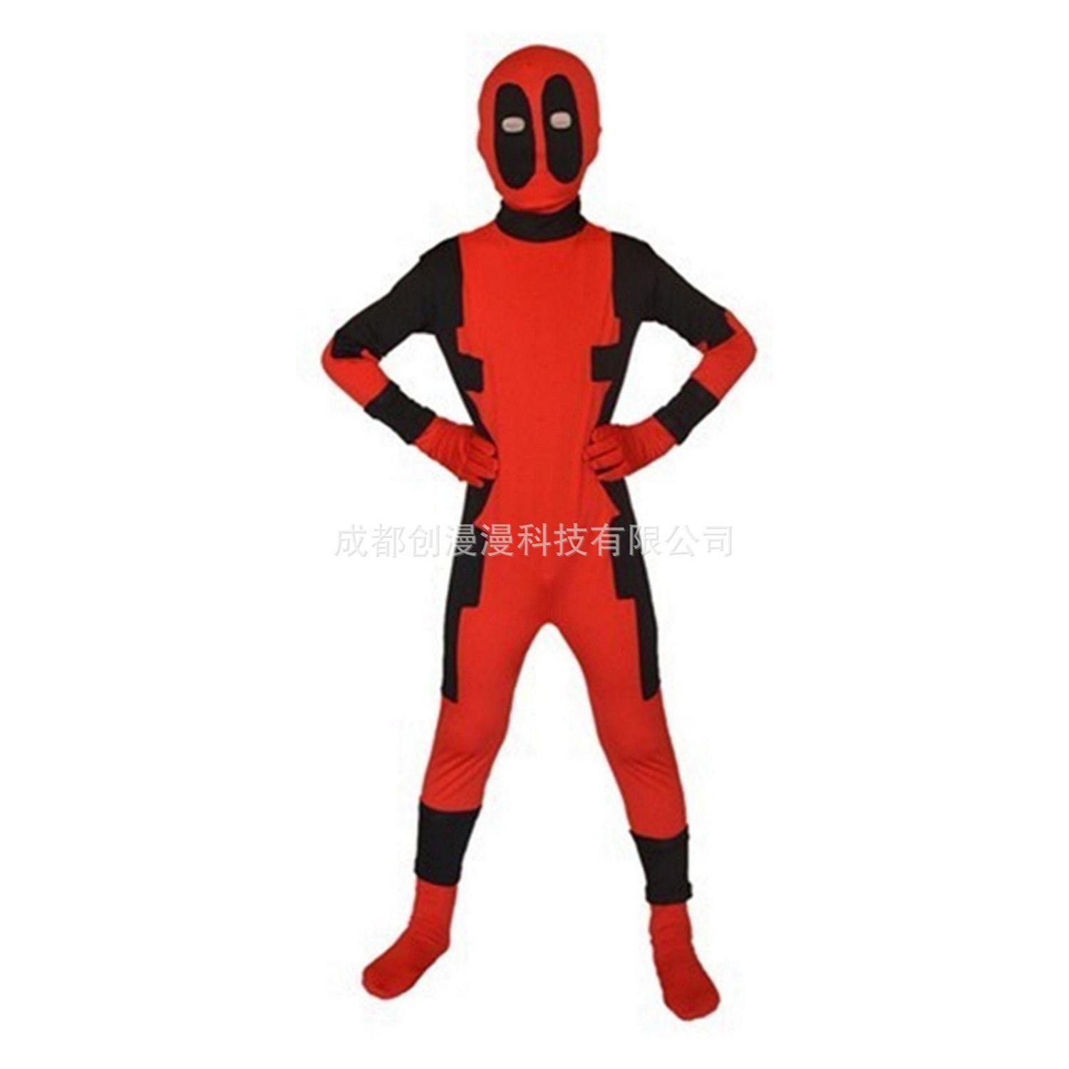 X战警cos死侍紧身衣服装Deadpool costume死待全包紧身衣 ZENTAI