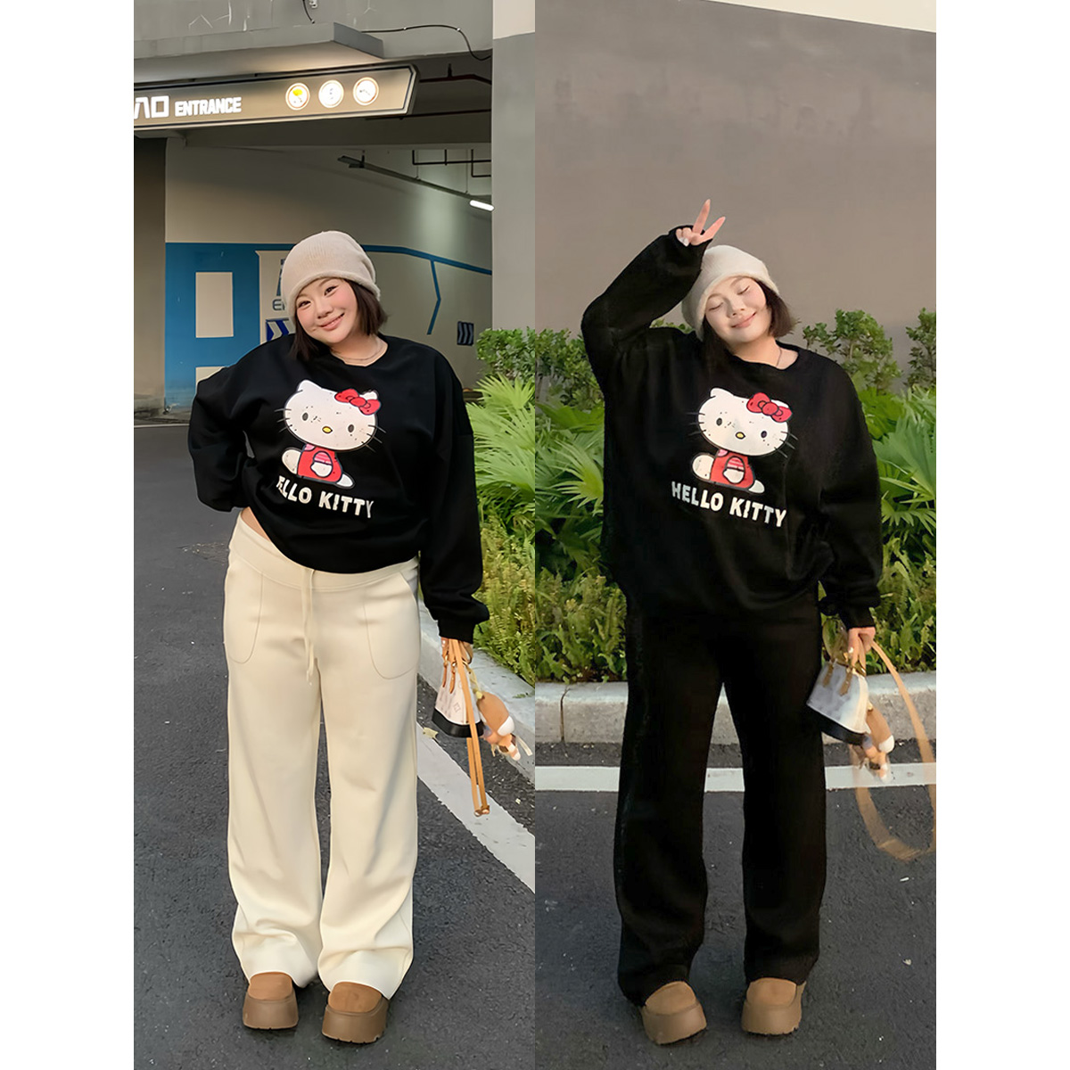 大码加绒休闲裤百搭显瘦直筒裤