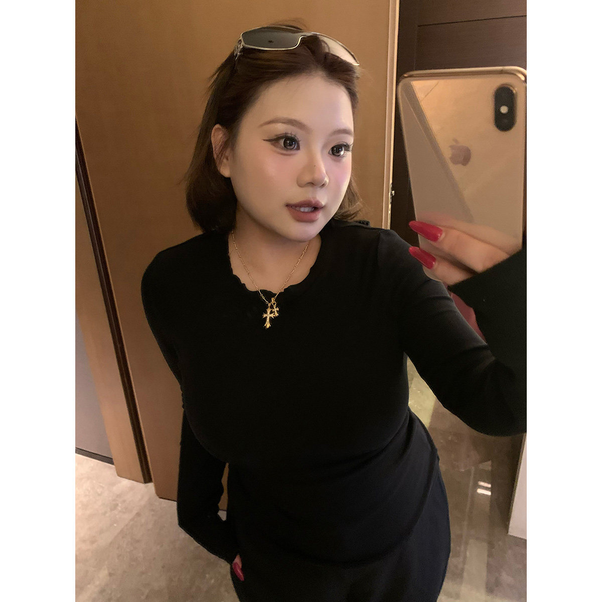 全球花高级感微喇西装裤不规则T