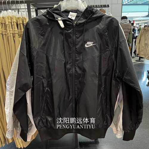 Nike耐克男子春季运动休闲宽松梭织防风连帽夹克外套DA0002-010