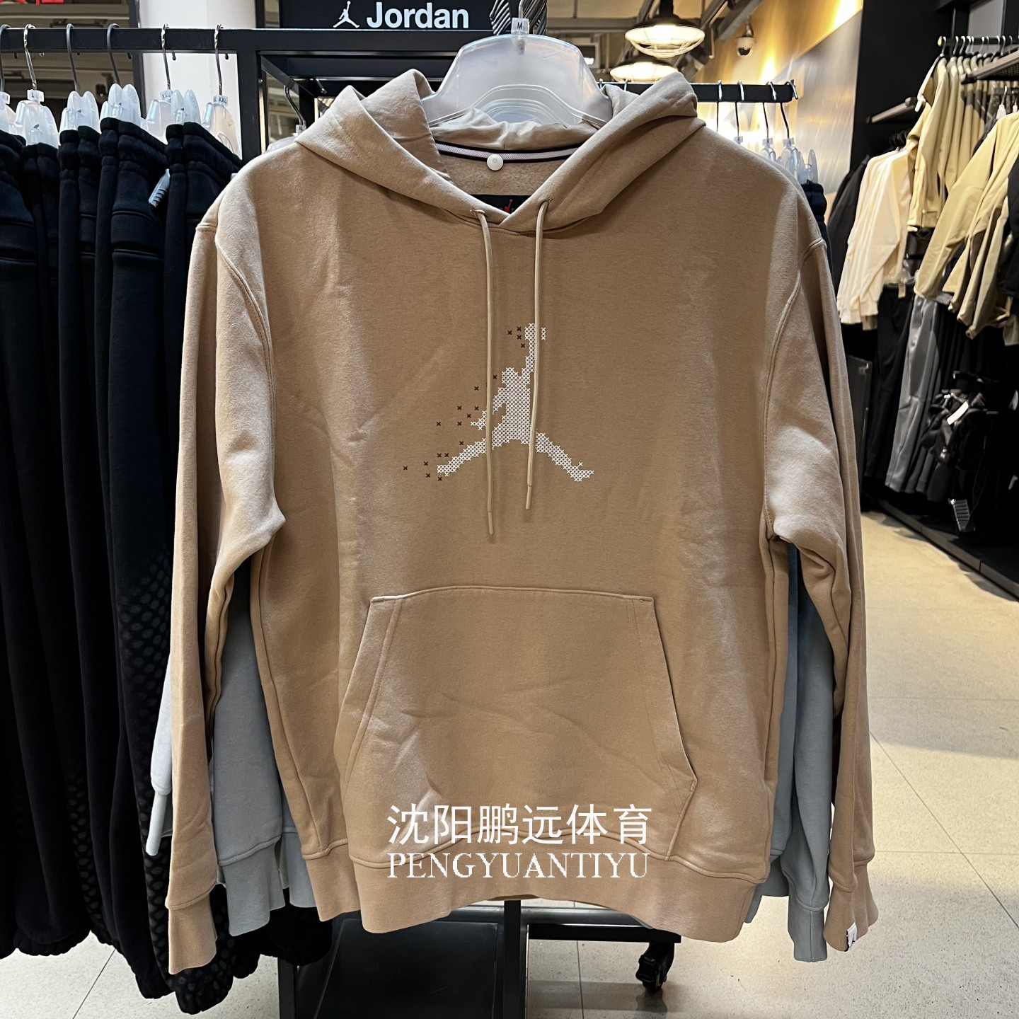 Nike耐克JORDAN男子冬季运动休闲加绒连帽卫衣套头衫FD7466-200