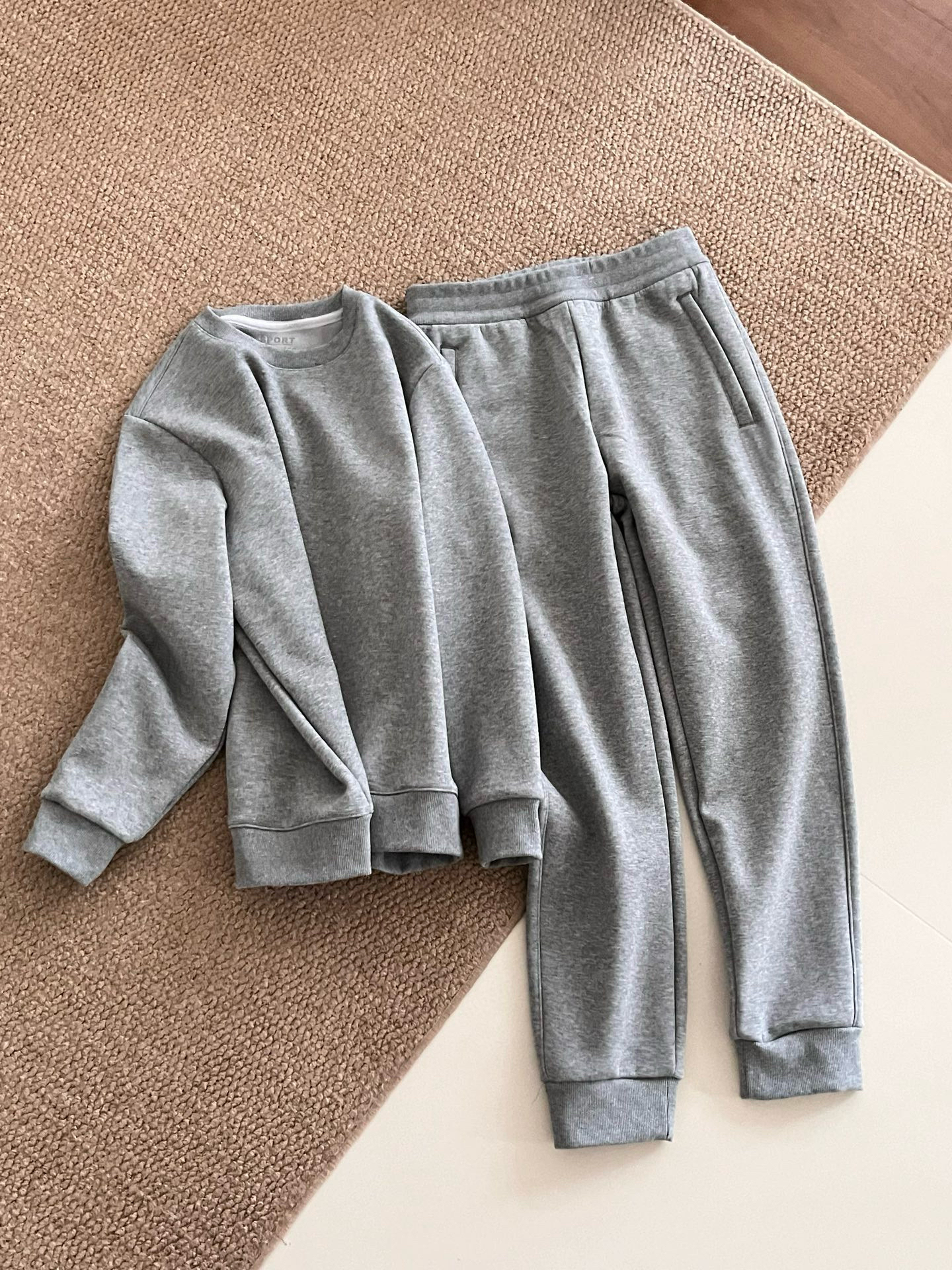 111906情侣加绒运动套装秋冬季圆领卫衣卫裤加厚休闲摇粒绒两件套